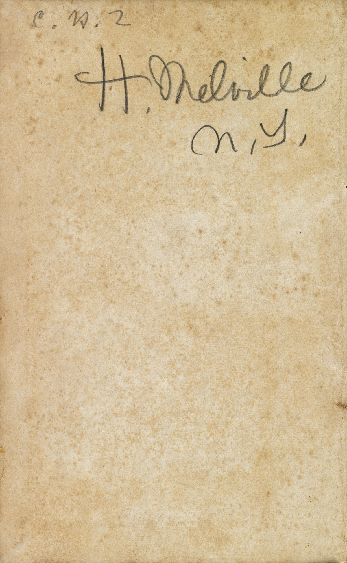 MELVILLE, HERMAN. Two volumes, the first Signed, H. Melville / N.Y., on the front free endpaper, and annotated throughout with over 1